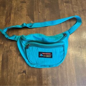Vintage Everest‎ Teal Neon 90s Fanny Pack Waist Bag Retro Adjustable 80s Travel